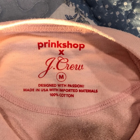 J Crew X Prinkshop Pink Upcycled Sweatshirt - Picture 6 of 6